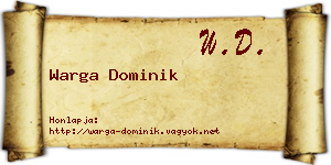 Warga Dominik névjegykártya